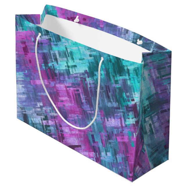 Grand Sac Cadeau digihatch - turquoise et violet : (Dos Angle)