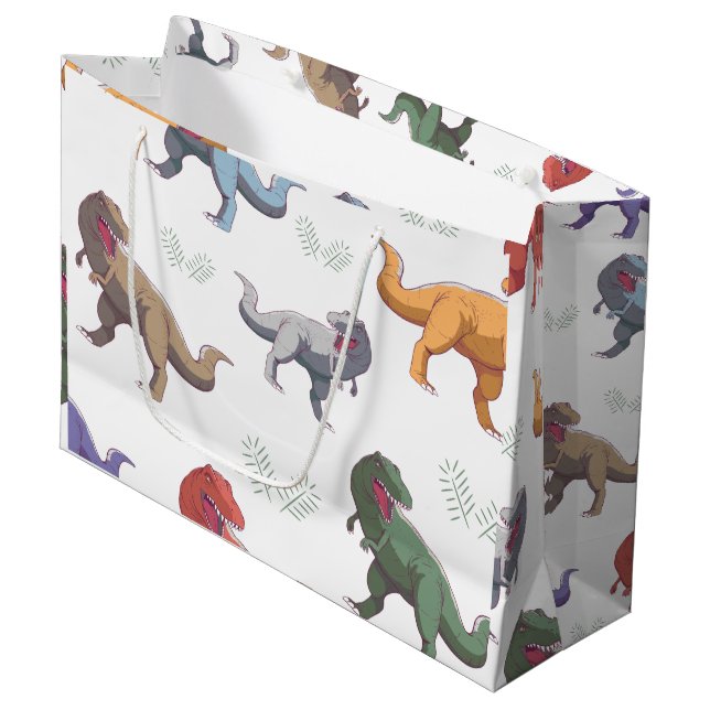 Grand Sac Cadeau Dinosaur Gift Bag (Devant Angle)