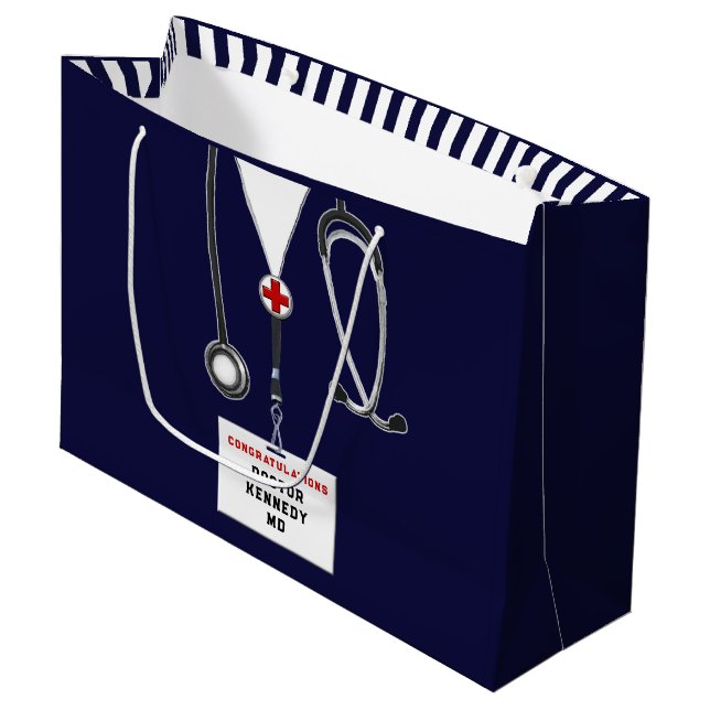 Grand Sac Cadeau Diplôme de doctorat créatif (Devant Angle)