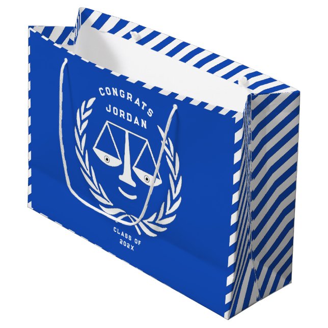 Grand Sac Cadeau Diplôme de droit unique (Devant Angle)