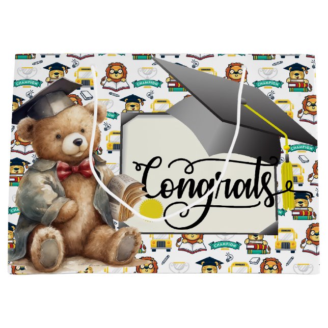Grand Sac Cadeau Diplômé Enfants  (Devant)