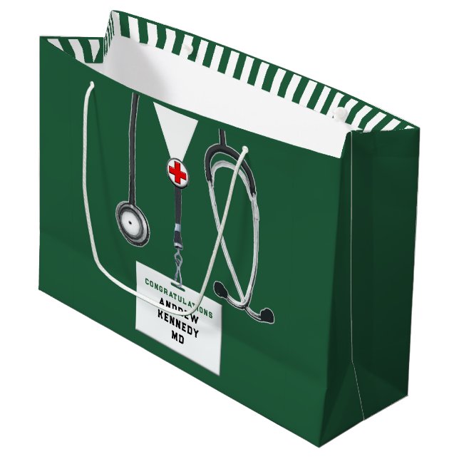Grand Sac Cadeau Diplôme Médicale (Devant Angle)