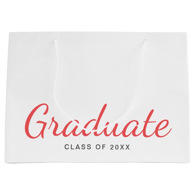 Grand Sac Cadeau Diplômé Simple Moderne Classe de diplôme (Devant)