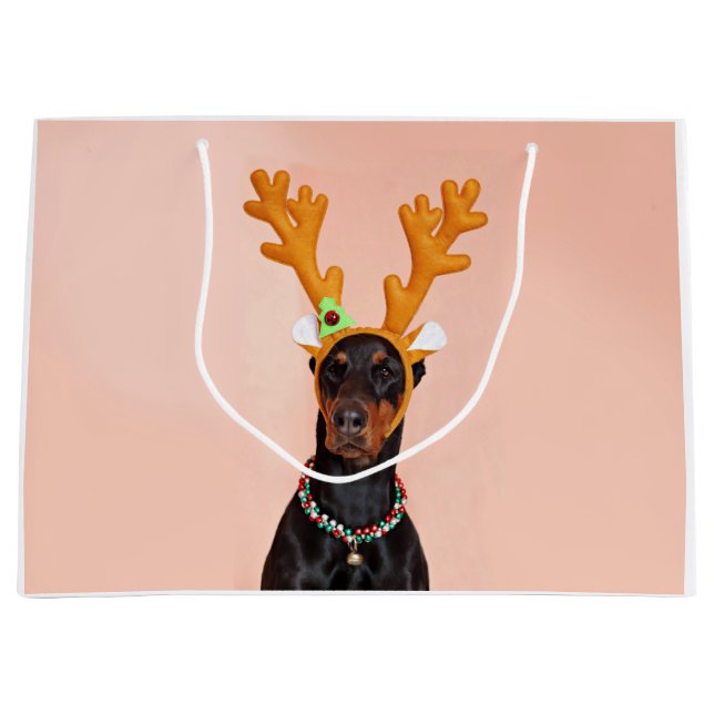 Grand Sac Cadeau Doberman (Devant)
