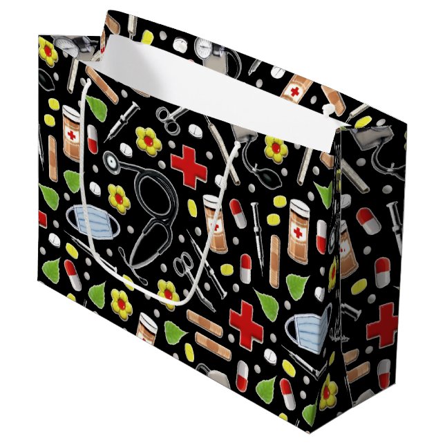 Grand Sac Cadeau Docteur Médicale (Devant Angle)