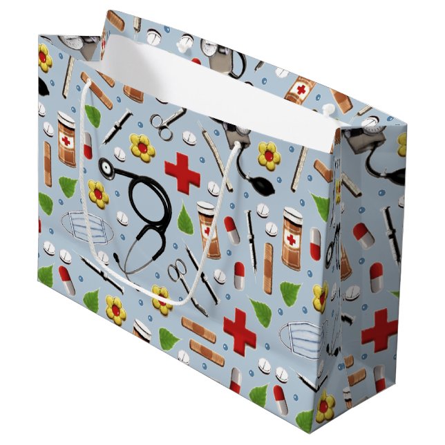 Grand Sac Cadeau Docteur Médicale (Devant Angle)