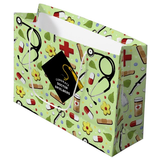 Grand Sac Cadeau Docteur Médicale (Devant Angle)