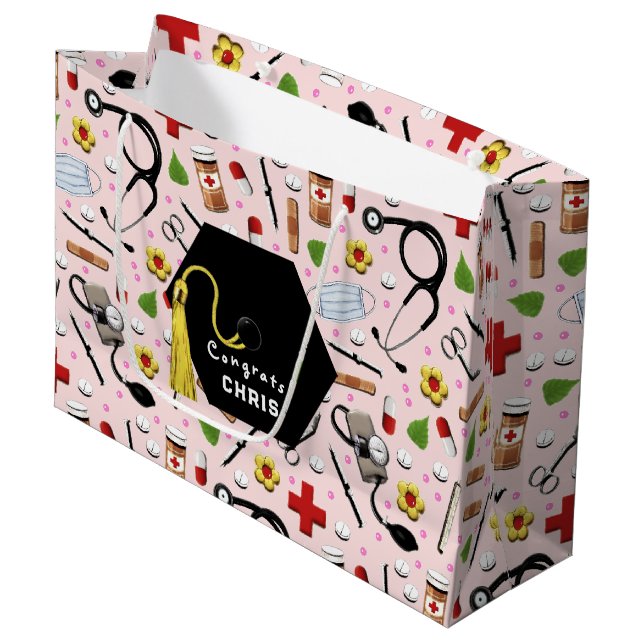 Grand Sac Cadeau Docteur Médicale (Devant Angle)