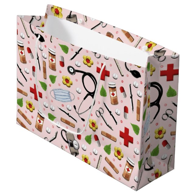 Grand Sac Cadeau Docteur Pink (Devant Angle)