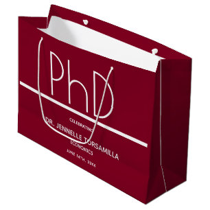 Grand Sac Cadeau Doctorat Burgundy Graduation Party