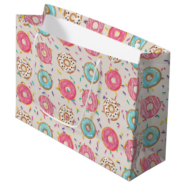 Grand Sac Cadeau Donuts avec arrosage (Devant Angle)
