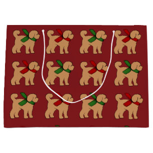 Grand Sac Cadeau Doodle Dog Puppy Noël Fêtes