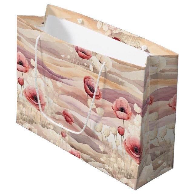 Grand Sac Cadeau Douce Bouffée de Bourogne Fleurs Mariage (Devant Angle)