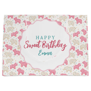 Grand Sac Cadeau Douces Animaux en Biscuit Glaçés Anniversaire Pers