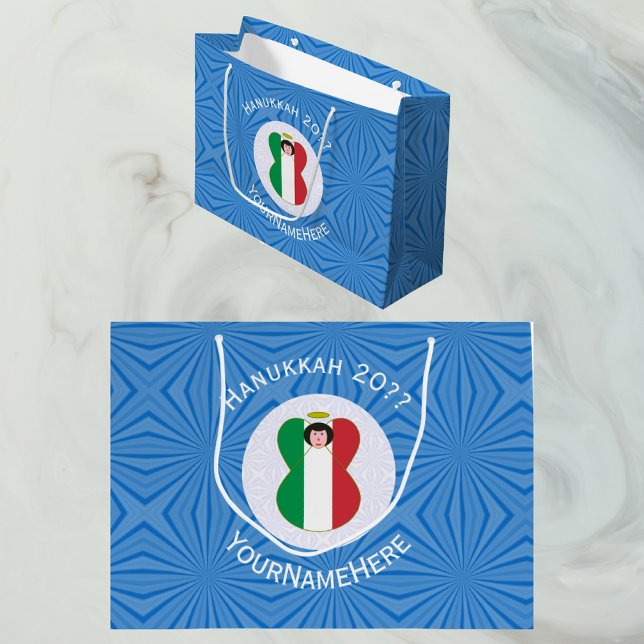 Grand Sac Cadeau Drapeau Angel italien pour Hanoukka (Créateur téléchargé)