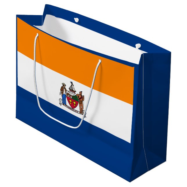 Grand Sac Cadeau Drapeau d'Albany, New York (Devant Angle)
