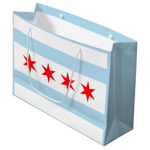 Grand Sac Cadeau Drapeau de Chicago, l'Illinois