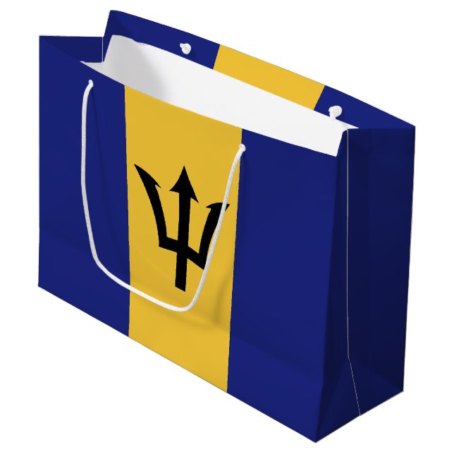 Grand Sac Cadeau Drapeau de la Barbade (Devant Angle)