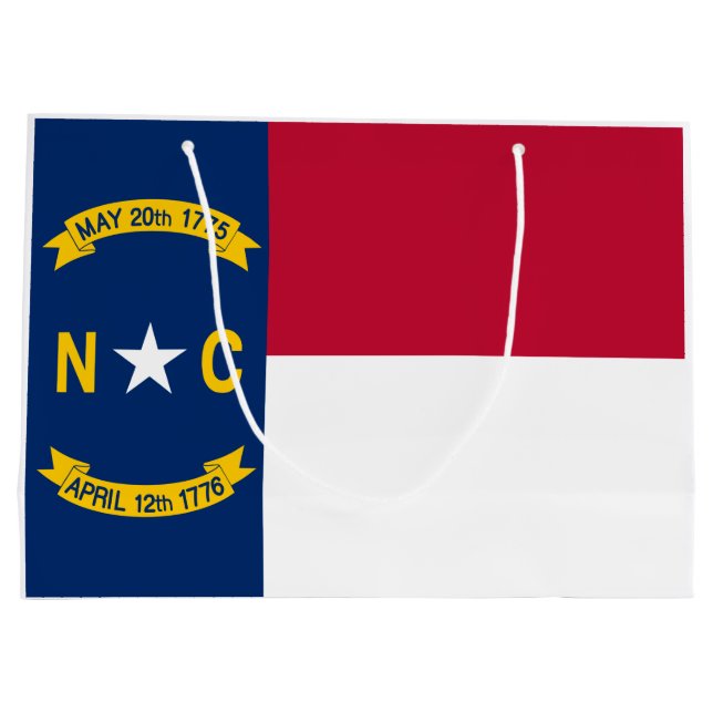 Grand Sac Cadeau Drapeau de la Caroline du Nord (Dos)