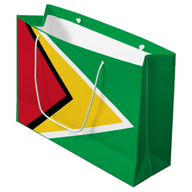 Grand Sac Cadeau Drapeau de la Guyane (Devant Angle)