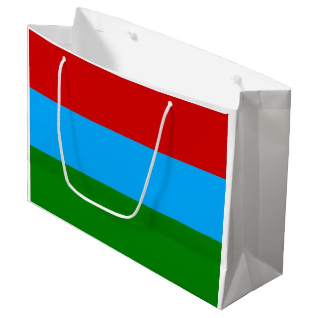Grand Sac Cadeau Drapeau de la République de Karelia (Devant Angle)