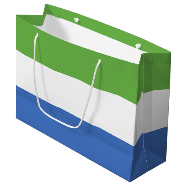 Grand Sac Cadeau drapeau de la Sierra Leone (Devant Angle)