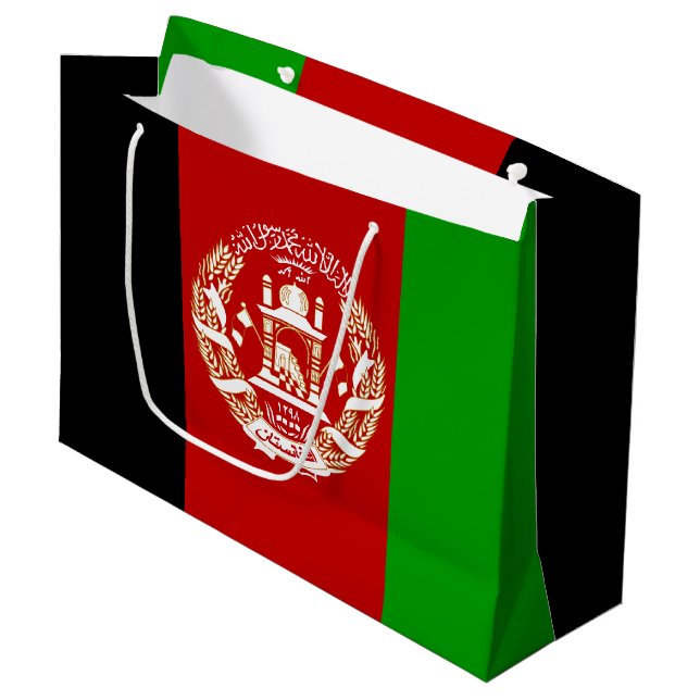 Grand Sac Cadeau Drapeau de l'Afghanistan patriotique (Devant Angle)