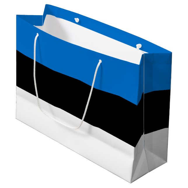 Grand Sac Cadeau Drapeau de l'Estonie (Devant Angle)