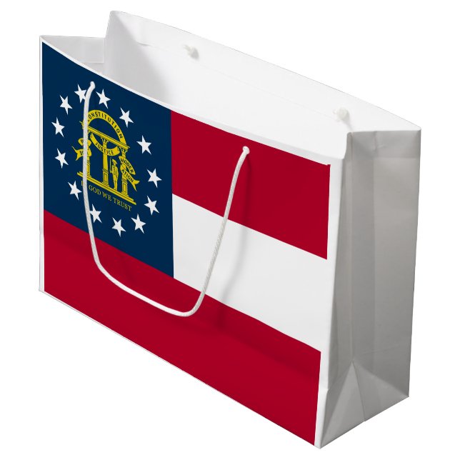 Grand Sac Cadeau Drapeau de l'État de Géorgie (Devant Angle)