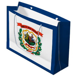 Grand Sac Cadeau Drapeau de l'État de Virginie-Occidentale