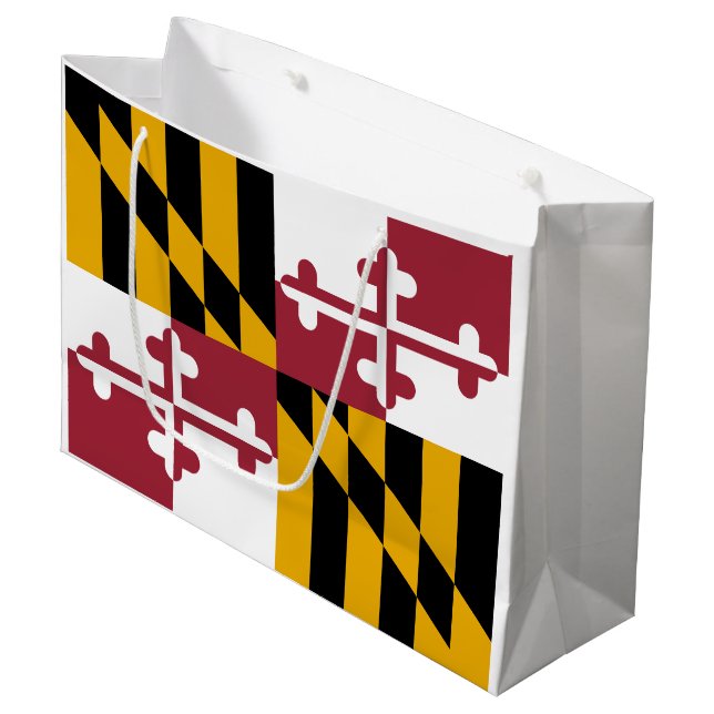 Grand Sac Cadeau Drapeau de l'État du Maryland (Devant Angle)