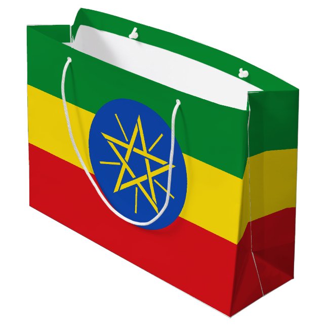 Grand Sac Cadeau Drapeau de l'Éthiopie (Dos Angle)