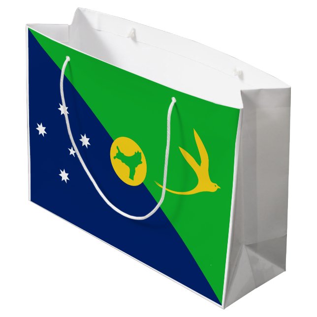 Grand Sac Cadeau Drapeau de l'île Christmas (Dos Angle)