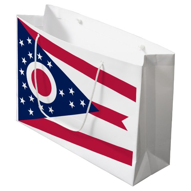 Grand Sac Cadeau Drapeau de l'Ohio (Devant Angle)