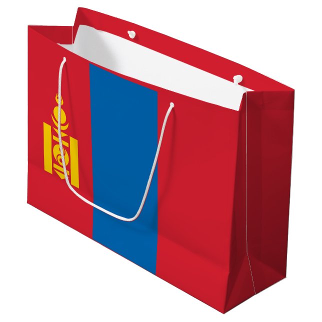 Grand Sac Cadeau Drapeau de Mongolie (Devant Angle)