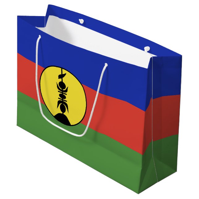Grand Sac Cadeau Drapeau de Nouvelle-Calédonie (Devant Angle)