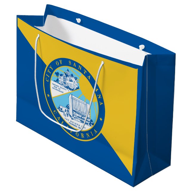 Grand Sac Cadeau Drapeau de Père Noël Ana, Californie (Devant Angle)