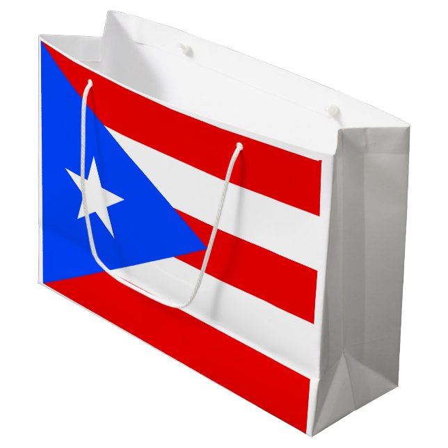 Grand Sac Cadeau Drapeau de Porto Rico (Devant Angle)