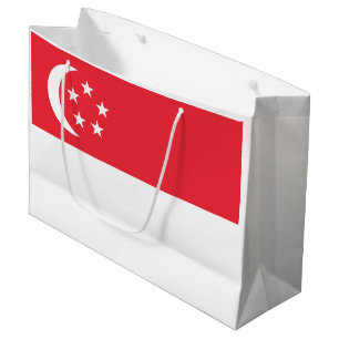 Grand Sac Cadeau Drapeau de Singapour