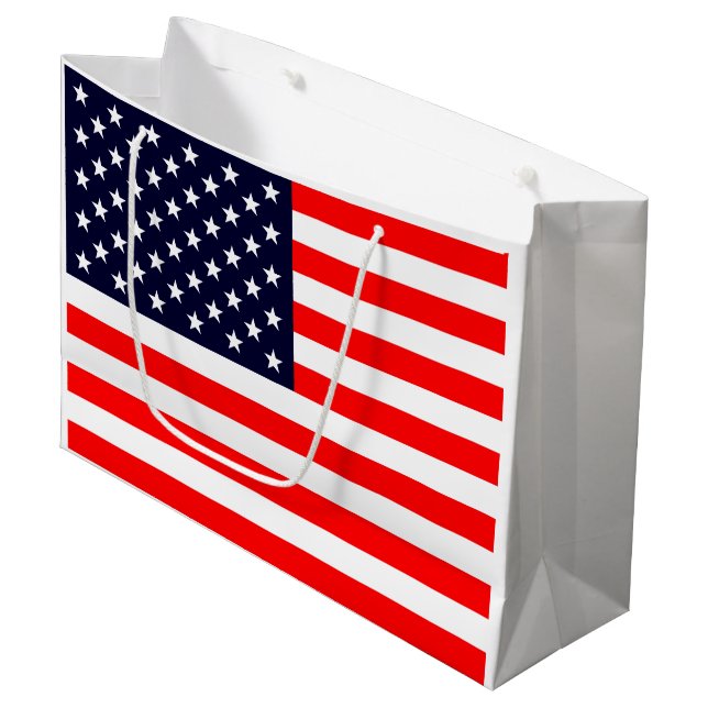 Grand Sac Cadeau Drapeau des États-Unis d'Amérique (Devant Angle)