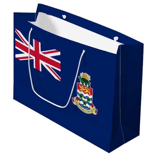 Grand Sac Cadeau Drapeau des îles Caïmans (Devant Angle)