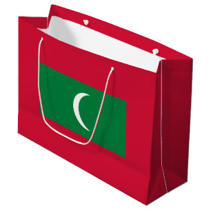 Grand Sac Cadeau Drapeau des Maldives