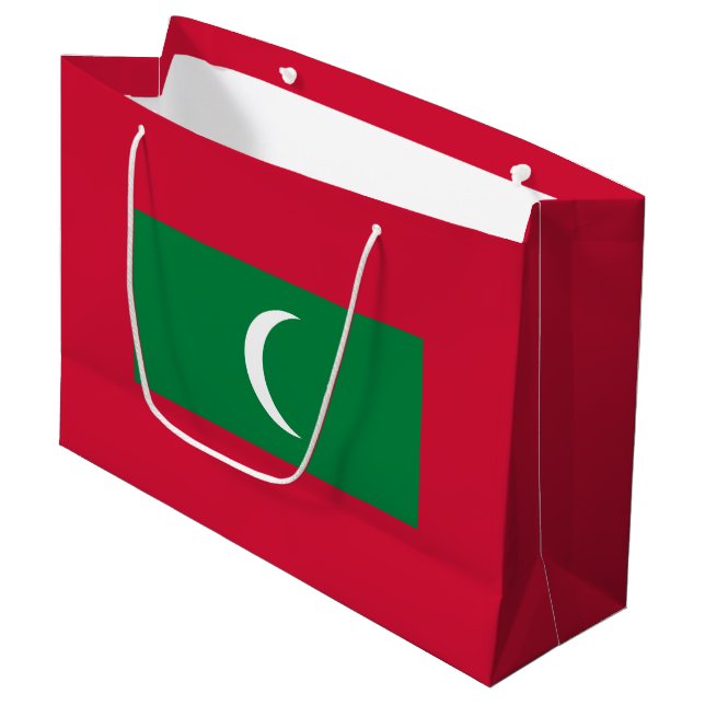 Grand Sac Cadeau Drapeau des Maldives (Devant Angle)
