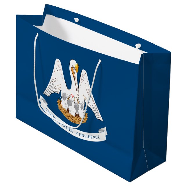 Grand Sac Cadeau Drapeau d'État de Louisiane (Devant Angle)