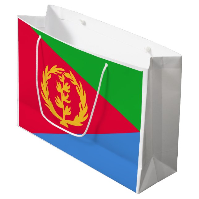 Grand Sac Cadeau Drapeau Érythrée (Devant Angle)
