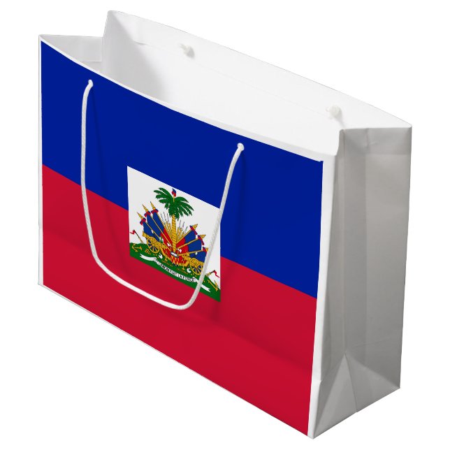 Grand Sac Cadeau Drapeau Haïti (Devant Angle)