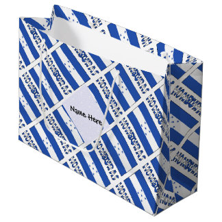 Grand Sac Cadeau Drapeau hondurien et hondurien avec votre nom