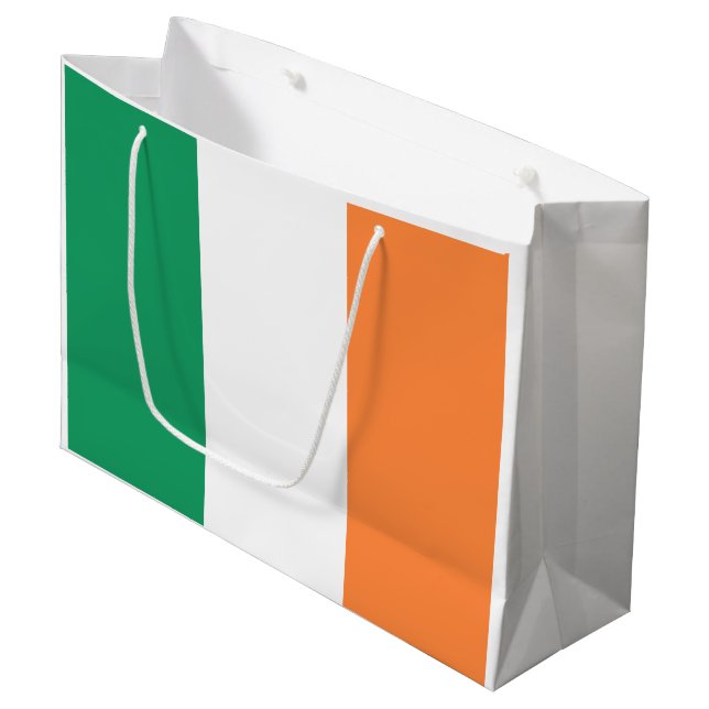 Grand Sac Cadeau Drapeau irlandais (Devant Angle)