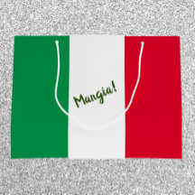 Drapeau italien Mangia Rouge Blanc et Vert