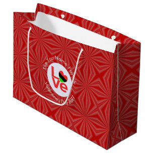 Grand Sac Cadeau Drapeau LOVE Lettres Rouges Afro-Américain Personn